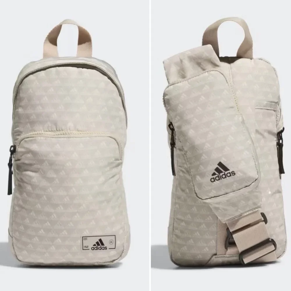 ADIDAS Beige and White Essentials Sling Crossbody Bag